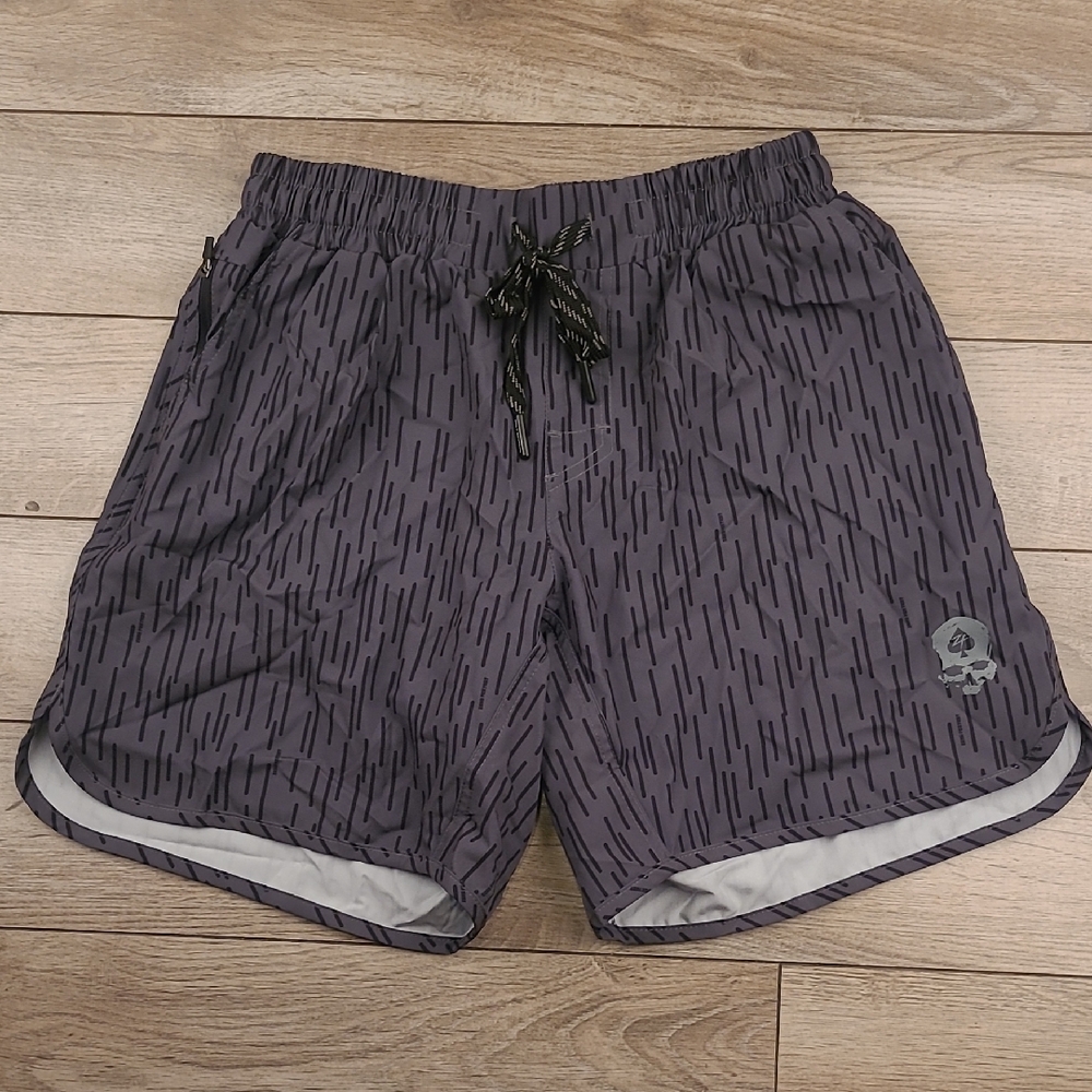 ZERO FOXTROT Grey Striped Military Small 7" Mens Athletic‎ Workout Shorts NWOT